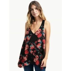 Ella Moss Fiore Silk Floral Racerback Tank Blouse